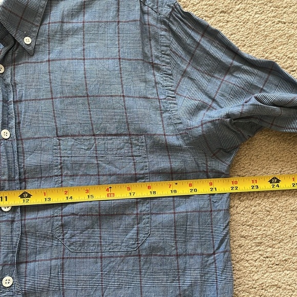 Billy Reid Standard Cut Button Down Shirt Men’s L Plaid Career Preppy Cotton - Picture 8 of 10